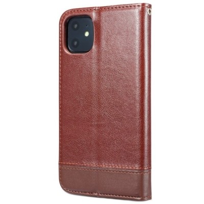 Apple iPhone 11 Pro Max Solīds brūns ādas atvērams maciņš / Vacins.lv