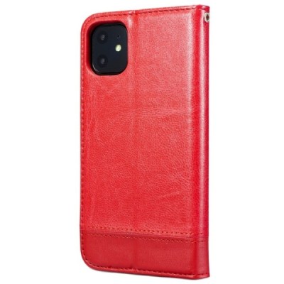 Apple iPhone 11 Pro Solīds sarkans ādas atvērams maciņš / Vacins.lv