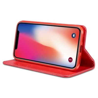 Apple iPhone 11 Pro Solīds sarkans ādas atvērams maciņš / Vacins.lv