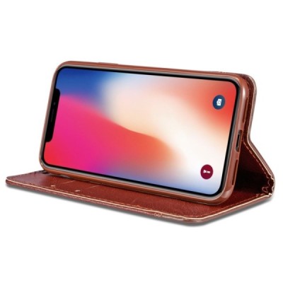 Apple iPhone 11 Pro Solīds brūns ādas atvērams maciņš / Vacins.lv