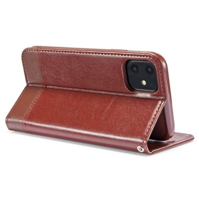 Apple iPhone 11 Pro Solīds brūns ādas atvērams maciņš / Vacins.lv