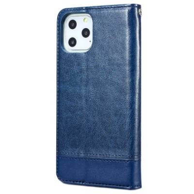 Apple iPhone 11 Pro Solīds zils ādas atvērams maciņš / Vacins.lv