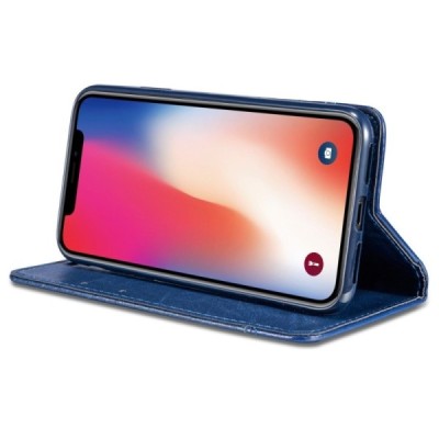 Apple iPhone 11 Pro Solīds zils ādas atvērams maciņš / Vacins.lv