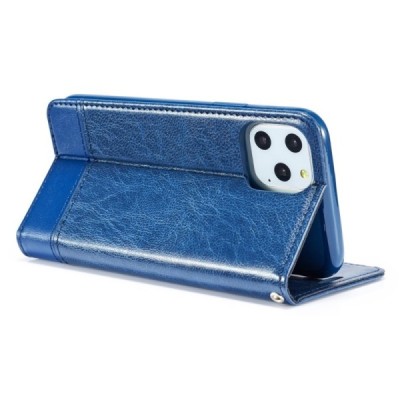 Apple iPhone 11 Pro Solīds zils ādas atvērams maciņš / Vacins.lv