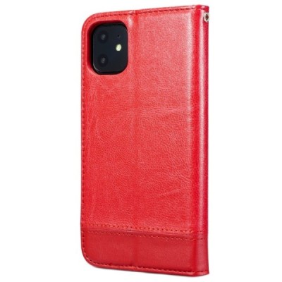 Solidus Apple iPhone 11 raudonas odinis atverčiamas dėklas / Priedai.lt