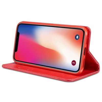 Solidus Apple iPhone 11 raudonas odinis atverčiamas dėklas / Priedai.lt