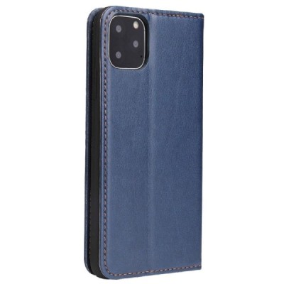 Apple iPhone 11 Solīds zils ādas atvērams maciņš / Vacins.lv