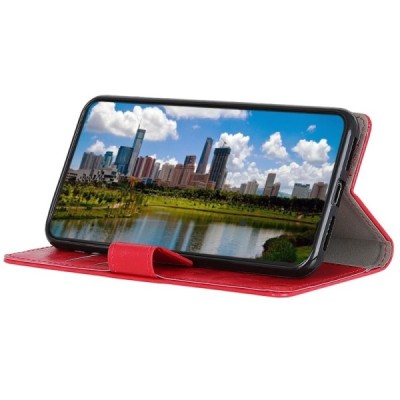 Apple iPhone 11 Pro Max atvēramais ādas sarkans maciņš (maks) / Vacins.lv