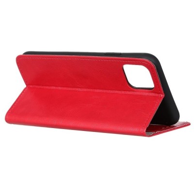 Apple iPhone 11 Pro Max atvēramais ādas sarkans maciņš (maks) / Vacins.lv