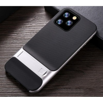 „Kickstand“ pastiprinātas aizsardzības sudrabs Apple iPhone 11 Pro Max apvalks / Vacins.lv