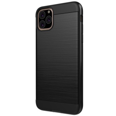 Sustiprintos apsaugos Apple iPhone 11 Pro juodas kieto silikono (TPU) ir plastiko dėklas / Priedai.lt