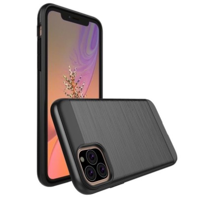 Sustiprintos apsaugos Apple iPhone 11 Pro juodas kieto silikono (TPU) ir plastiko dėklas / Priedai.lt