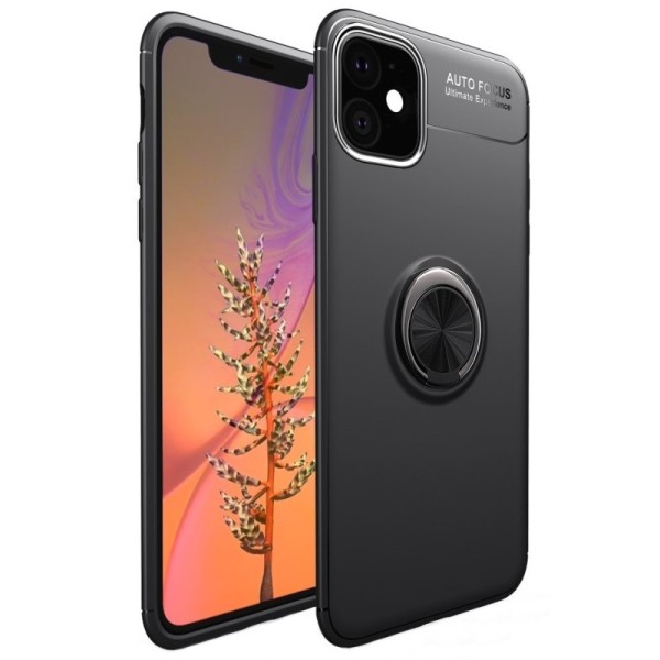 „Lenuo“ Kickstand kieto silikono (TPU) dėklas - juodas (iPhone 11)