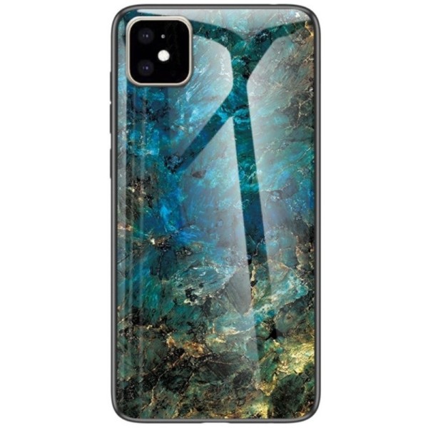 „Marble“ cieta silikona (TPU) apvalks - zils (iPhone 11)