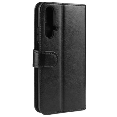 Huawei Honor 20 (Nova 5T) atvēramais ādas melns maciņš, grāmata (maks) / Vacins.lv