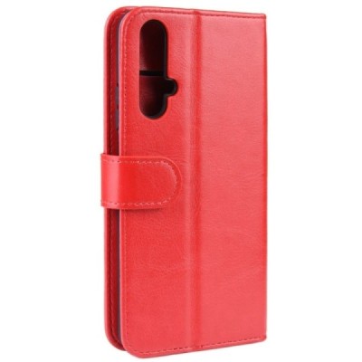 Huawei Honor 20 (Nova 5T) atvēramais ādas sarkans maciņš, grāmata (maks) / Vacins.lv