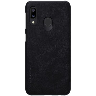 Greznais „Nillkin“ Qin sērijas ādas atvērams melns Samsung Galaxy A20e (A202F) / Vacins.lv