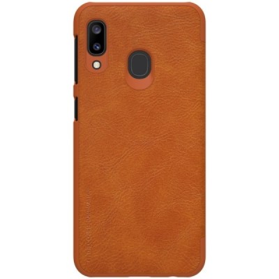 Greznais „Nillkin“ Qin sērijas ādas atvērams brūns Samsung Galaxy A20e (A202F) / Vacins.lv
