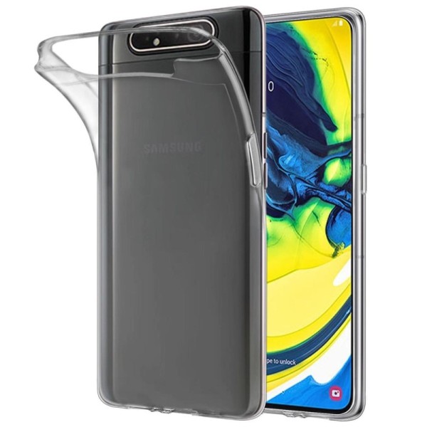 Kieto silikono (TPU) dėklas - skaidrus (Galaxy A80)