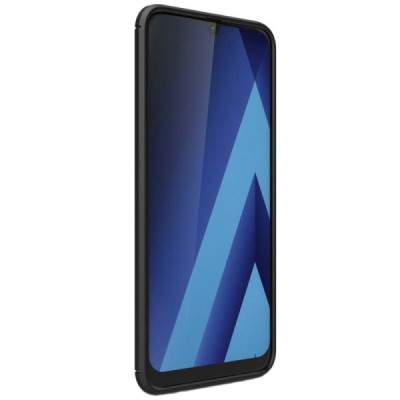 Samsung Galaxy A70 (A705F) „Carbon“ cieta silikona (TPU) melns apvalks / vacins.lv