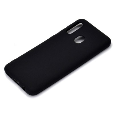 Samsung Galaxy A20e (A202F) melns cieta silikona TPU pasaulē planākais apvalks / Vacins.lv