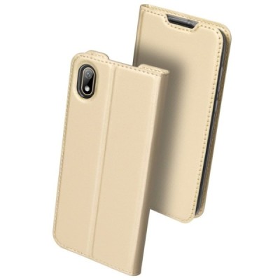 Huawei Y5 2019 (Honor 8S) „Dux Ducis“ Skin sērijas zelta ādas atvērams maciņš / Vacins.lv