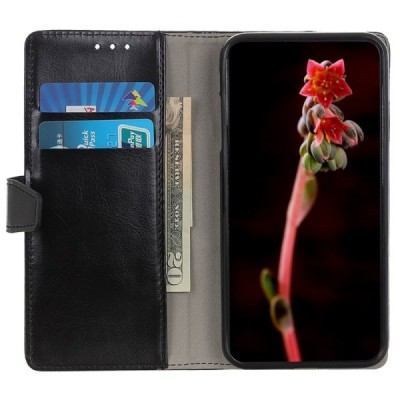 Huawei Y5 2019 (Honor 8S) atvēramais ādas melns maciņš, grāmata (maks) / Vacins.lv