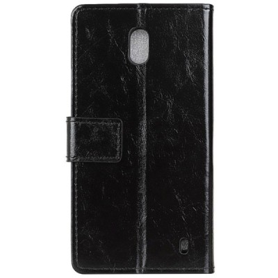 Nokia 2.2 atvēramais ādas melns maciņš / Vacins.lv