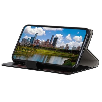 Nokia 2.2 atvēramais ādas melns maciņš / Vacins.lv