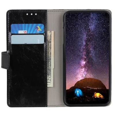 Nokia 2.2 atvēramais ādas melns maciņš / Vacins.lv