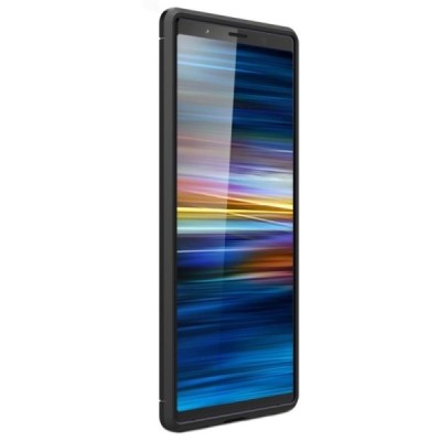 Sony Xperia 5 „Mofi“ Carbon cieta silikona (TPU) melns apvalks | vacins.lv