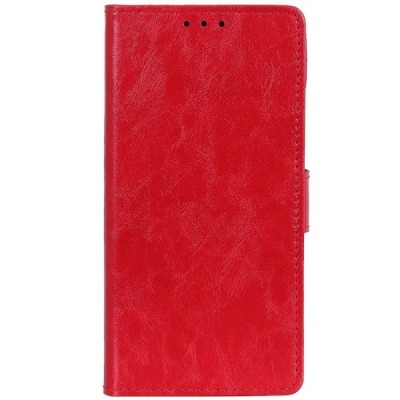 Sony Xperia 5 atverčiamas raudonas odinis dėklas - piniginė / Priedai.lt