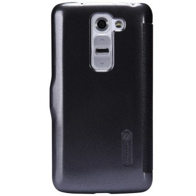 Nillkin Fresh LG G2 mini D620 juodas odinis atverčiamas dėklas / Priedai.lt