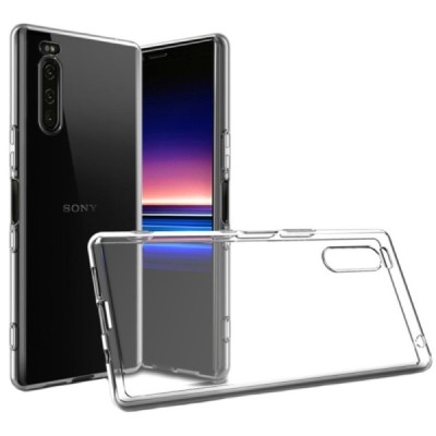 Sony Xperia 5 skaidrus (permatomas) kieto silikono bespalvis dėklas / Priedai.lt