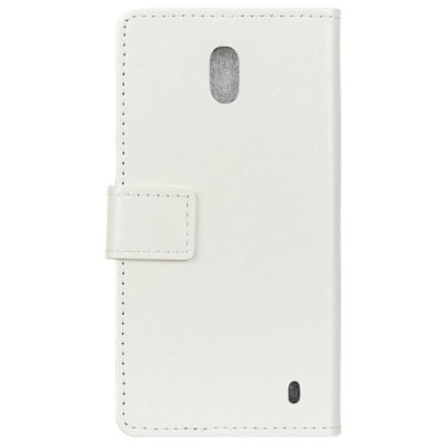 Nokia 2.2 (2019) atvēramais ādas balts maciņš (maks) / Vacins.lv