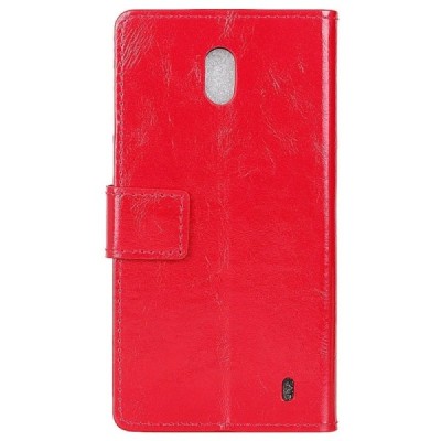 Nokia 2.2 (2019) atvēramais ādas sarkans maciņš (maks) / Vacins.lv