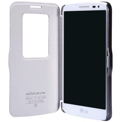 Nillkin Fresh LG G2 mini D620 juodas odinis atverčiamas dėklas / Priedai.lt