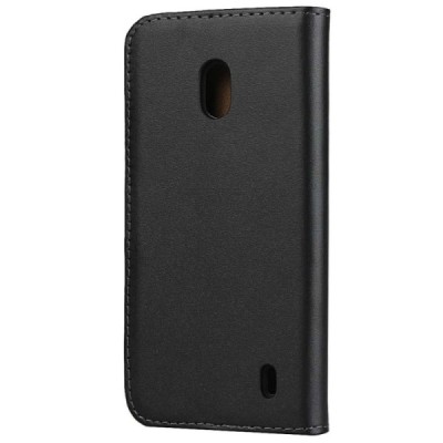 Nokia 2.2 (2019) atvēramais ādas melns Casual maciņš (maks) / Vacins.lv