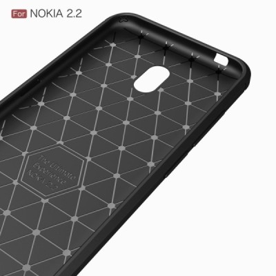 Nokia 2.2 (2019) „Carbon“ cieta silikona (TPU) melns apvalks / vacins.lv