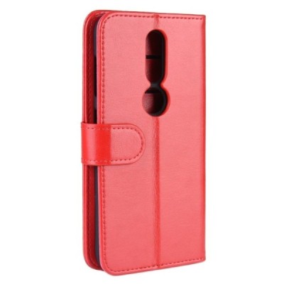 Nokia 4.2 (2019) atvēramais ādas sarkans maciņš (maks) / Vacins.lv