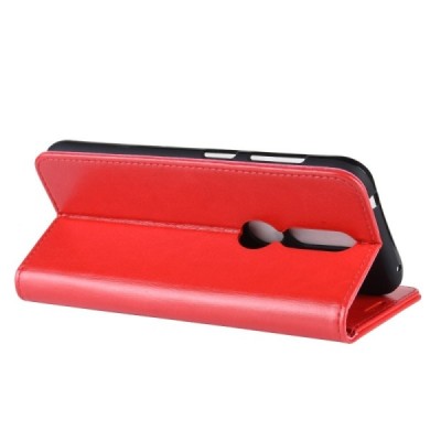 Nokia 4.2 (2019) atvēramais ādas sarkans maciņš (maks) / Vacins.lv