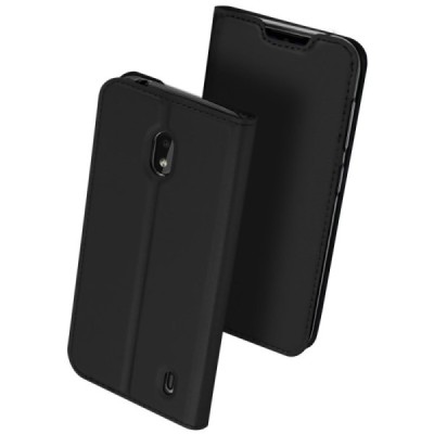 Nokia 2.2 (2019) „Dux Ducis“ Skin sērijas melns ādas atvērams maciņš / Vacins.lv