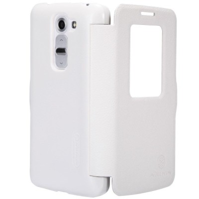 Nillkin Fresh LG G2 mini D620 baltas odinis atverčiamas dėklas / Priedai.lt
