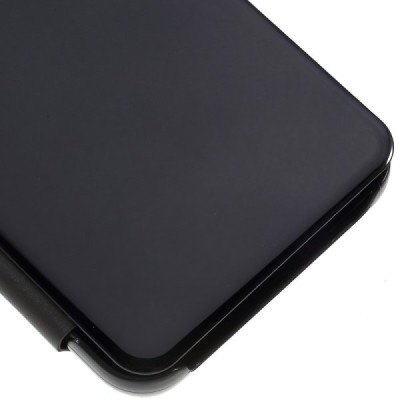 Google Pixel 3a plastmasas atvērams melns ādas maciņš / Vacins.lv