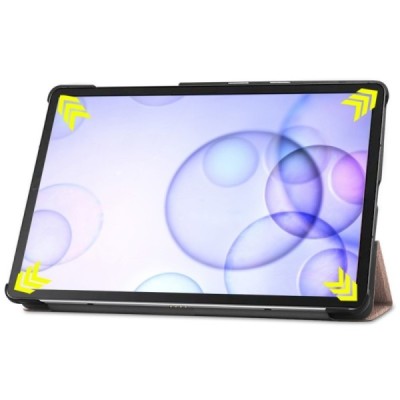 Samsung Galaxy Tab S6 10,5 T865 (T860) atverčiamas auksinis odinis dėklas - knygutė (sulankstomas) / Priedai.lt