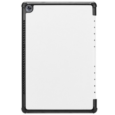 Huawei MediaPad M5 10.8 (MediaPad M5 10 Pro) atverčiamas baltas odinis dėklas - knygutė / Priedai.lt