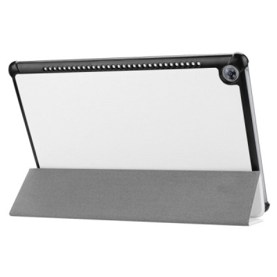 Huawei MediaPad M5 10.8 (MediaPad M5 10 Pro) atverčiamas baltas odinis dėklas - knygutė / Priedai.lt