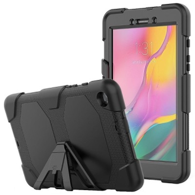 Samsung Galaxy Tab A 8.0 (T290, T295) sustiprintos apsaugos dėklas - juodas - nugarėlė / Priedai.lt