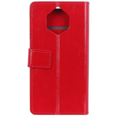 Nokia 9 PureView atverčiamas raudonas odinis dėklas, knygutė - piniginė / Priedai.lt