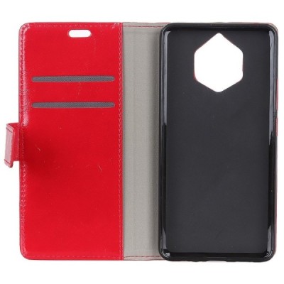 Nokia 9 PureView atverčiamas raudonas odinis dėklas, knygutė - piniginė / Priedai.lt